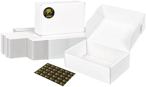 White Shipping Boxes Small 6x4x2 Inches, 45 Pack Corrugated Cardboard Mailer Boxes for Packaging Small Business Mailing Gift by DEZIBOX