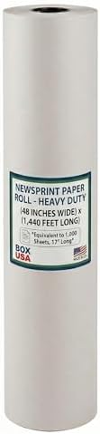 BOX USA Packing Paper Roll 48" x 1400ft (1,000 Sheets 17" equivalent) - Newsprint Paper for Shipping, Storage and Moving Supplies, White by BOXUSA