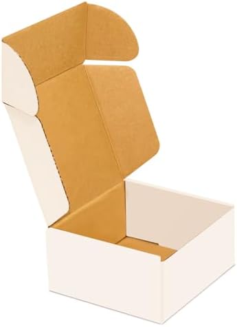 50 pack Small Shipping Box,4x4x2'',Corrugated Mailer,Cardboard Box, White by Wonfer