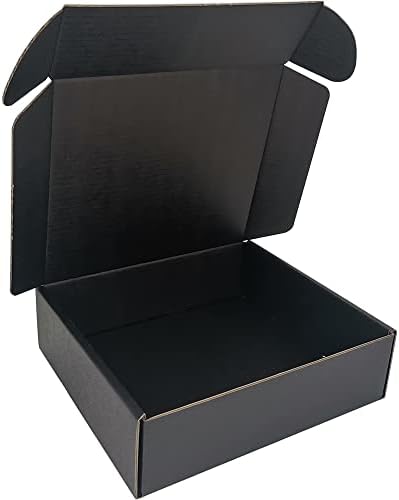 50 Pack 7x6x2'' Small Shipping Boxes, Corrugated Cardboard Mailers for Business, Black (CM762B) by CH-BOX