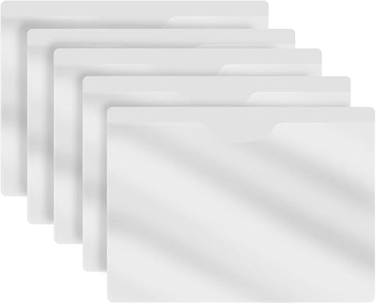 Frosted Clear Vinyl Pocket Folder, Doctor Stuff, Closed Sides, Letter Size, Clear Front Top Loading Job Jacket, Documents Holder for Office, High School and Medical Files, Pack of 25 by DoctorStuff