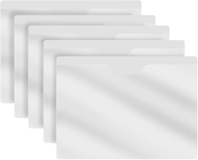 Frosted Clear Plastic Folders with Pockets and Clear Cover, Doctor Stuff, Letter Size, Top Loading Vinyl File Folders, Job Jacket, Documents Holder, Pack of 100 by DoctorStuff