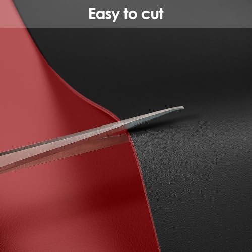 Leather Desk Mat,1.8mm Thick,12x40 Inch Desk Cover,Desk Protector Mat,Dresser Cover Top,XL Desk Mat,Table Top Protector,Dresser Protector Top,Desk Cover Protector(Black+Wine Red,12×40) - Image 4