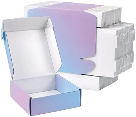 30 Pack 6"x6"x2" Boxes for Packaging Small Business, ‎Mailing Purple Small Shipping Boxes, Recyclable Corrugated Cardboard Mailer Gift Packing Box by DERZIFUN