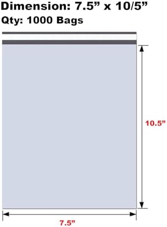 iMBAPrice 1000 - 7.5x10.5 Premium Matte Finish White Poly Mailers Envelopes Bags (iMBA-2PM-1000) - Image 2