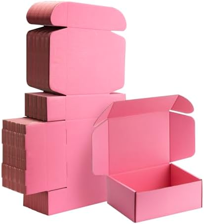 8x6x3 inch Pink Shipping Boxes for Small Business- Set of 25 by Yidomto