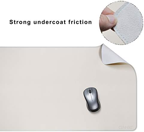 CENNBIE 47.2" x 19.6" Leather Desk mat, Desk mats on top of desks,Perfect Desk Mate for Office and Home(Cream) - Image 3