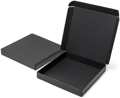 Timirog Black Shipping Boxes 14x14x2 Inches 20 Pack Corrugated Cardboard by Timirog