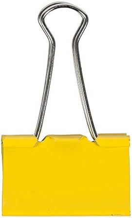 JAM PAPER Colorful Binder Clips - Large - 1 1/2 Inch (41 mm) - Yellow Binderclips - 12/Pack - Image 4