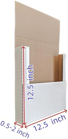 50 pack Letter Size Corrugated Mailer,12x12x2'', White,Height Adjustable - Image 2