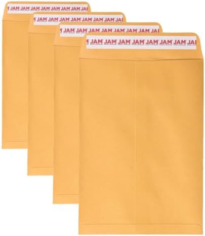 JAM PAPER 7 1/2 x 10 1/2 Open End Catalog Envelopes with Peel and Seal Closure - Brown Kraft Manila - 50/Pack (Pack of 4) by JAMPaper
