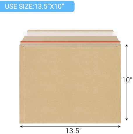 zmybcpack 25 Pack Large Kraft Rigid Mailer 10"x13.5" Rigid Envelopes - Image 2