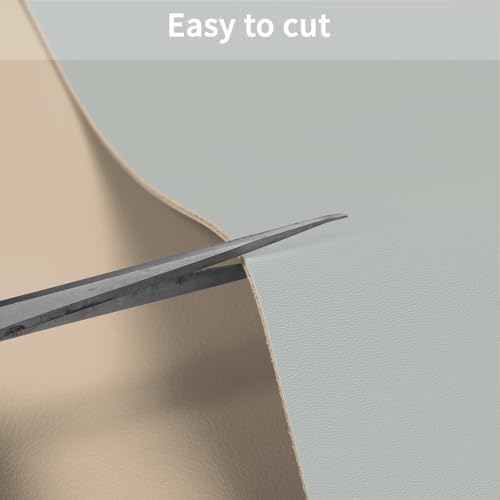 Faux Leather Table Cover,1.8mm Thick,48x72 Inch Table Protector,Table Protector for Dining Room Table,Dining Table Cover,Table Cover Protector,Table Protector Pad(Light Brown+Gray,48x72) - Image 4
