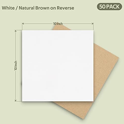 Golden State Art 200 Pack 10x10 Corrugated Cardboard Sheets, 1/8" Thick - Image 2