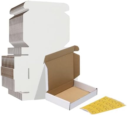 HORLIMER 6x4x1 Shipping Boxes Set of 30, White Corrugated Cardboard Mailer Box for Packing Small Business by HORLIMER