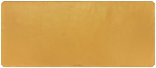 Full Grain Leather Desk Pad, Mustard Yellow, XL (35.4 x 15.7 inch) - Image 6
