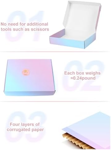 10x8x2 Shipping Boxes 40 Pack, Purple Gradient Mailer Packaging Box, Corrugated Cardboard Boxes for Gift Small Business Literature - Image 4