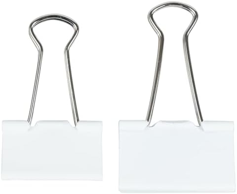 JAM PAPER Colorful Binder Clips Assortment - Medium & Large Size - White Binderclips - 27 Clips/Pack - Image 3