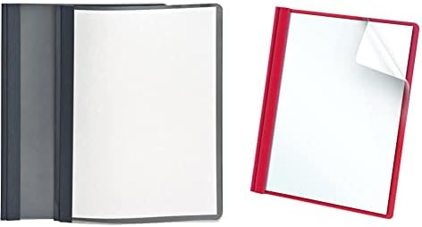 Oxford Clear Front Report Covers for Letter Size Sheets, Dark Blue and Red, 25 per Box by Unknown