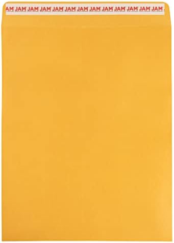 JAM PAPER 11 1/2 x 14 1/2 Open End Catalog Commercial Envelopes with Peel and Seal Closure - Brown Kraft Manila - 100/Pack by JAMPaper