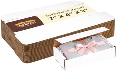The Boxery Corrugated Mailers White Tuck Shipping Boxes (7x4x3) - Image 4