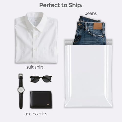 Fuxury Poly Mailers 12x15.5" 500 Pack,White Bulk Shipping Bags for Clothing - Image 4