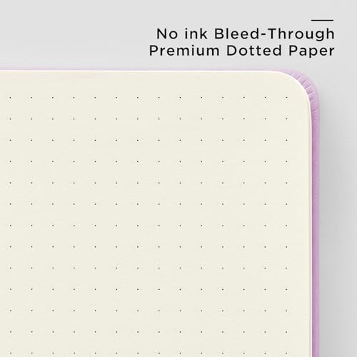 &And Per Se Dotted Journal Notebook, A5 Hardcover Aesthetic Dotted Notebook – 160 Pages 100gsm Thick Dot Grid Paper, 3 Sticker Sheets – Gift-Ready Journaling Kit for Women (Lavender Grove) - Image 4