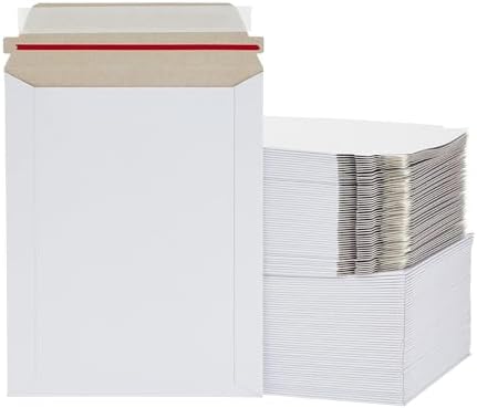 PSBM 100 PCS 13 x 18 Inch White Rigid Photo Mailers, Cardboard Shipping Envelopes, Mailers for Shipping Photos, CDs, Documents, Catalogue, Or any Flat Object by PackagingSuppliesbymail
