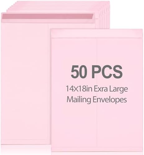 Motipuns 50 Pcs 14'' x 18'' Large Mailing Envelopes 32lb with Gummed Flaps by Motipuns