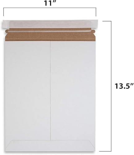 MT Products White Flat Shipping Envelopes 11" x 13.5" - Self-Seal Mailing Envelopes (Pack of 100) - Made in the USA - Image 2