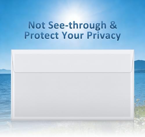 1000 Pack #6-3/4 Security Envelopes Self Seal - 3-5/8 x 6-1/2 Inch White Business Envelopes Peel and Seal Closure, 28 LB Windowless Blue Security Tinted Envelope Bulk - Image 5