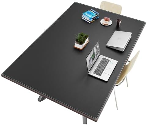 CENNBIE HUGE180 70.8" x 47" Black Leather Desk Mat for Conference Table, Dining Table, Work Table, Banquet Tables, Library Table by CENNBIE