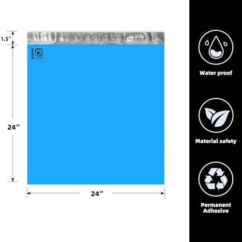 POLYSELLS 50 pcs 24x24 Inches Blue Poly Mailers Shipping Envelopes, Strong Adhesive Sealing, Waterproof, and Tear-resistant Postal Mailing Bags for Clothing, Books, and Accessories - Image 2