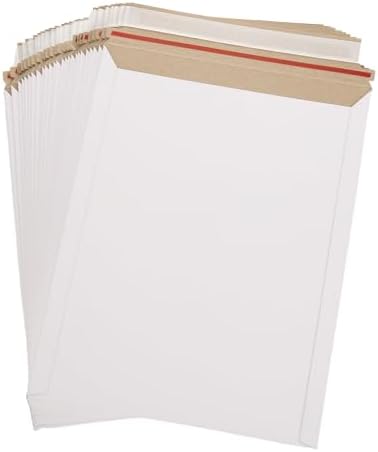 100 Pack 9.5x12 Inch Rigid Mailers, Self Seal Photo Document Mailer Cardboard Mailing Envelopes Stay Flat Mailers for CD, Photos, Document, Pictures, Papers, Files, White - Image 4