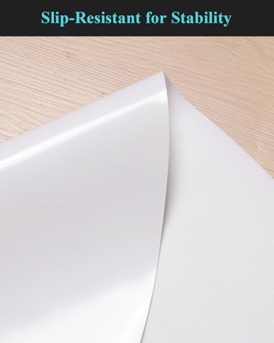 Pure White Plastic Table Cover Protector, 48" Round PVC Desk Pad Mat - Image 6