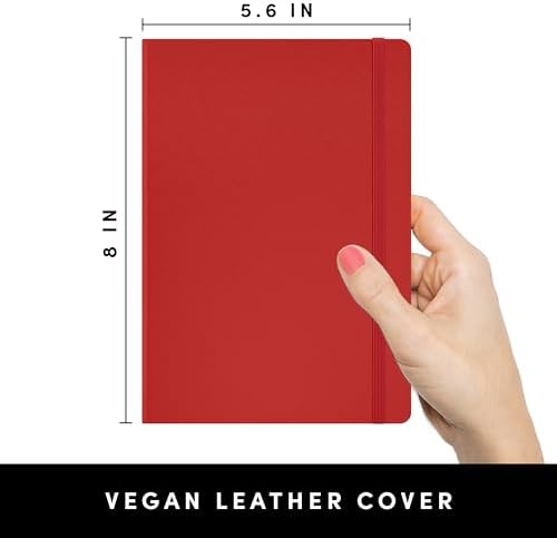PAPERAGE Blank Journal Notebook, (Red), 160 Pages, Medium 5.6 in x 8 in - 100 GSM Thick Paper – Hardcover Journaling Notebook for Work, School, Note Taking or Sketching - Image 2