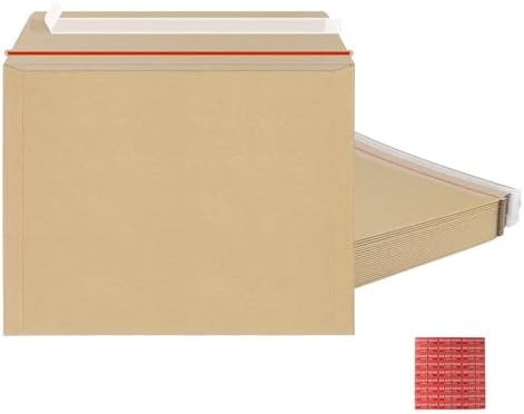 zmybcpack 25 Pack Large Kraft Rigid Mailer 10"x13.5" Rigid Envelopes by zmybcpack