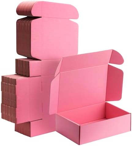 10x7x3 inch Pink Shipping Boxes for Small Business- Set of 25 by Yidomto
