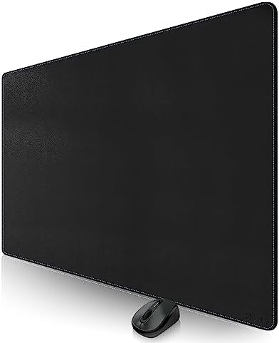 CENNBIE Leather Desk Pad, 51.2" x 31.4" Extra Large Leather Desk Mat Blotter Protector, Non-Slip Mouse Pad, Waterproof PU Leather Desk Mat on top of desks Large for Office and Home (Black) by CENNBIE