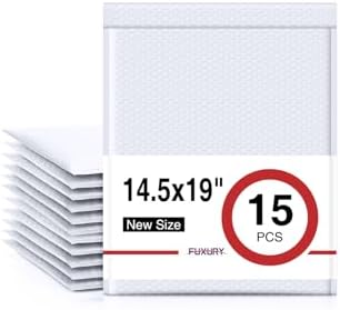 Fuxury Bubble Mailers 14.5x20" 15 Pack White Extra Large Padded Envelopes by Fuxury