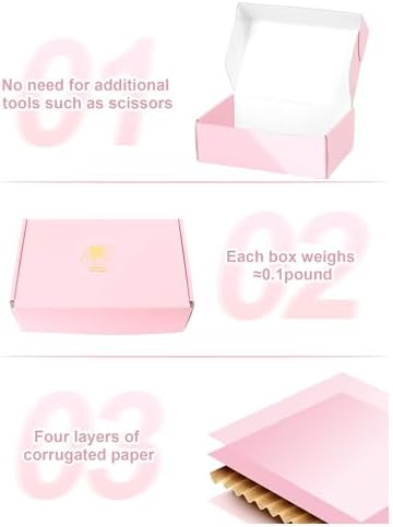 6x4x2 Inch Pink Shipping Boxes, 50 Pack Small Cardboard Box, Mailer Packaging Boxes for Shipping & Storage - Image 4