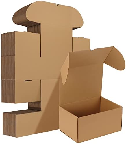 HORLIMER 10x7x5 inches Shipping Boxes Set of 20, Brown Corrugated Cardboard Box Literature Mailer by HORLIMER