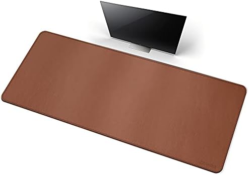 CENNBIE Leather Desk Mat 39.3"x19.6", Office Desk pad (Brown) by CENNBIE
