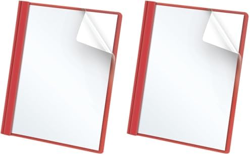 Oxford Clear Front Report Covers, Red, Letter Size, 25 per Box (55811EE) (Pack of 2) by Oxford
