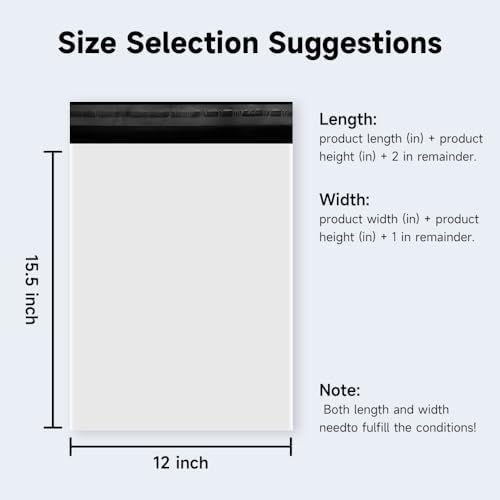 White Poly Mailers 12x15.5 Inch, 200 Pack - Image 4