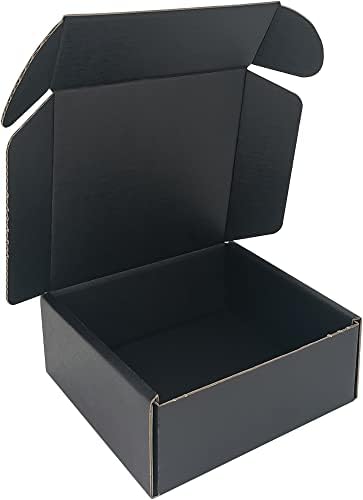5x5x2'' Small Shipping Boxes 25 Pack, Black Corrugated Cardboard Mailers for Small Business, (CM552B25) by CH-BOX