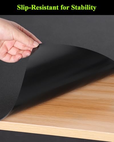 Black Plastic Table Cover Protector, 24" x 48" PVC Desk Pad Mat - Image 5