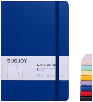 SUQJOY Lined Journal Notebooks, 160 Pages, 5.5x 8.2-Inch Journals for Women Men, Hardcover Notebook with 100 gsm Thick Paper, A5 Size College Ruled Notebook (Blue) by SUQJOYOFFICE