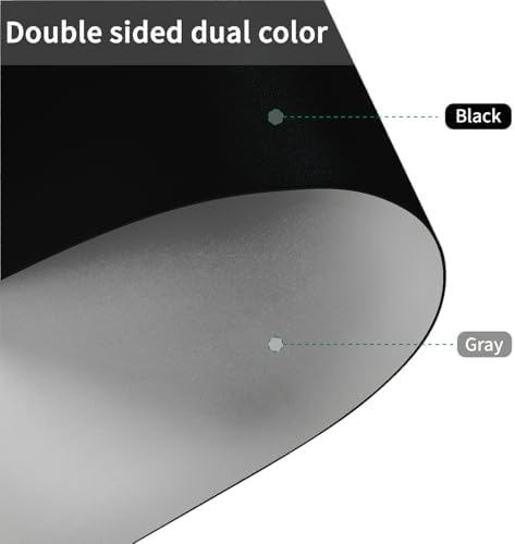 Leather Desk Mat,1.8mm Thick,15.75x63 Inch Desk Cover,Desk Protector Mat,Dresser Cover Top,Vanity Cover,Vanity Cover Top Protector,Black Table Protector(Black+Gray,15.75x63) - Image 2