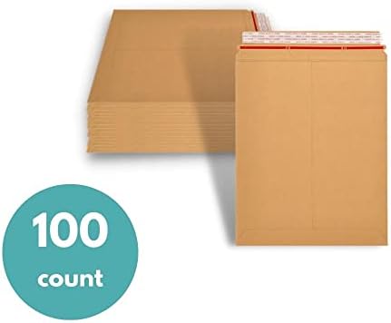 PSBM 100 PCS 11 x 13.5 Inch Kraft Rigid Photo Mailers, Cardboard Shipping Envelopes, Mailers for Shipping Photos, CDs, Documents, Catalogue, Or any Flat Object - Image 2